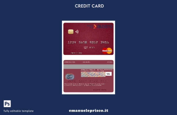 modello mastercard Ecuador Banco del Austro stile verificato